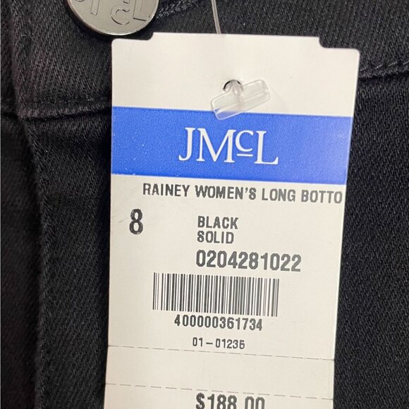 J.McLaughlin Womens Black Rainey Long Bottom Pants Size 8 Cotton Blend Slim Fit - Picture 6 of 16